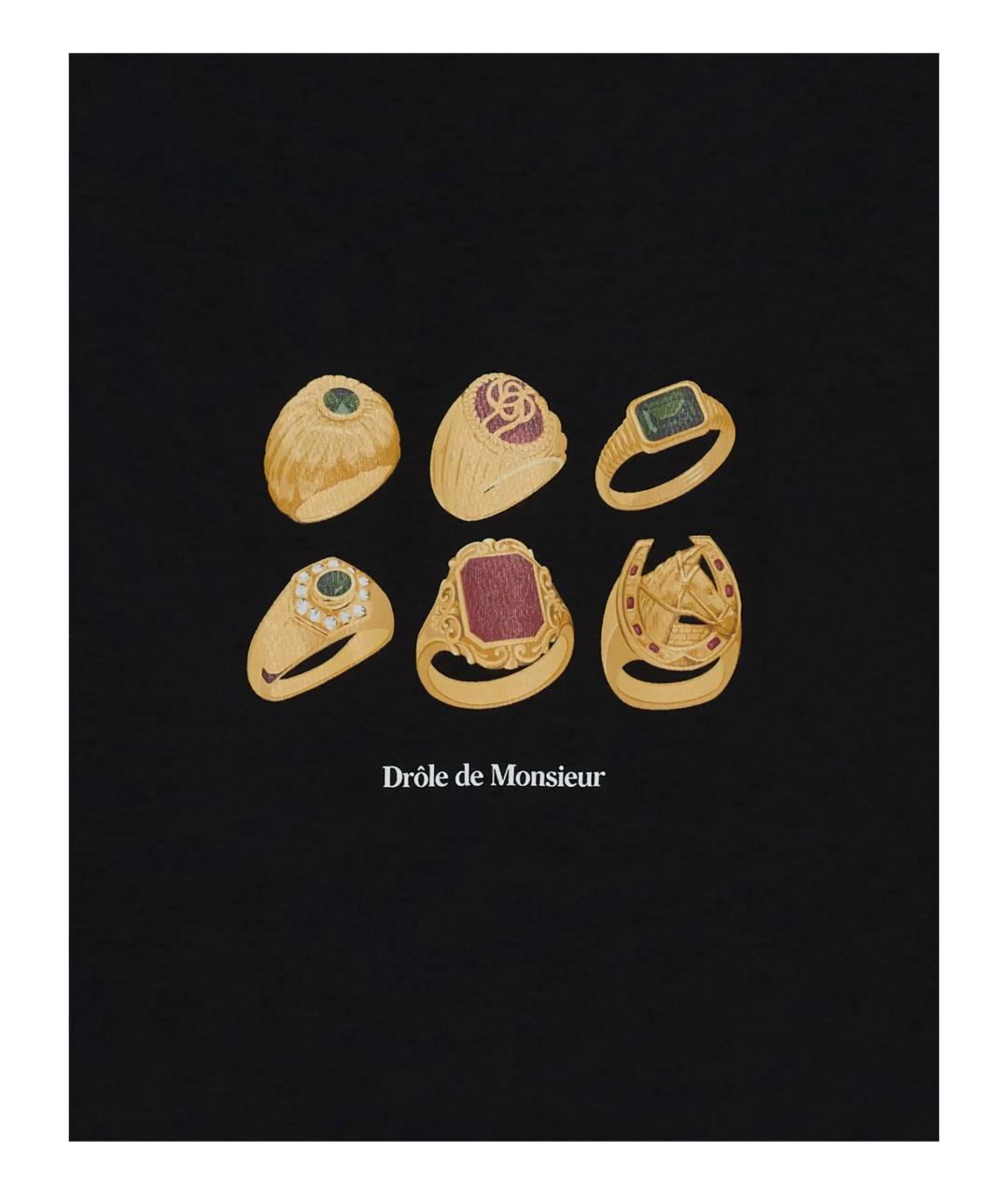 Drole de Monsieur Черная хлопковая футболка, фото 2