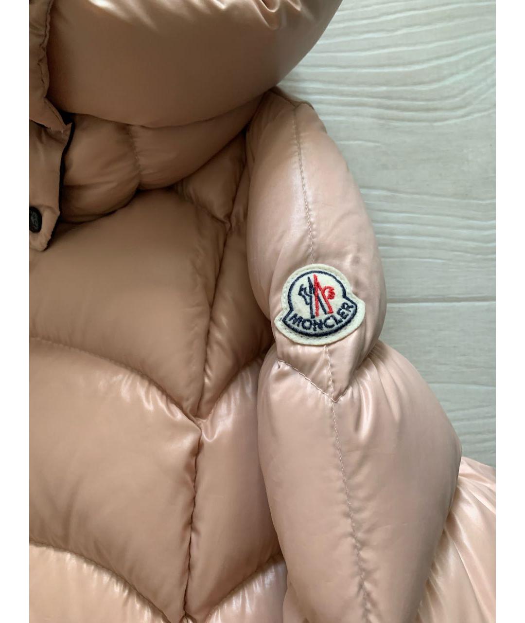 MONCLER Розовый полиэстеровый пуховик, фото 4