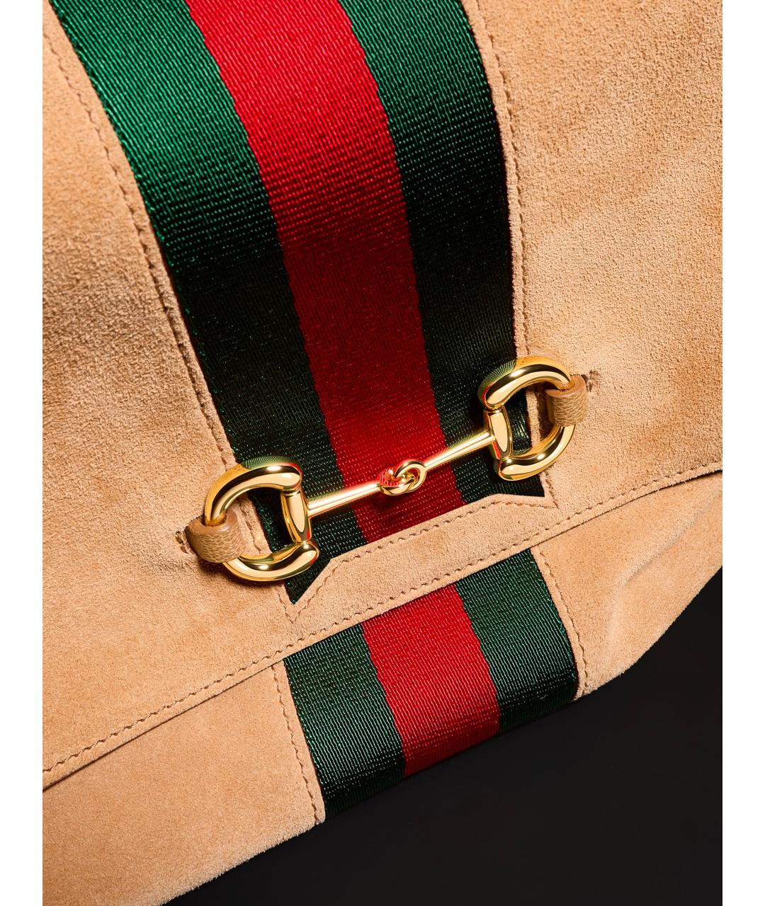 GUCCI Коричневая замшевая сумка тоут, фото 6