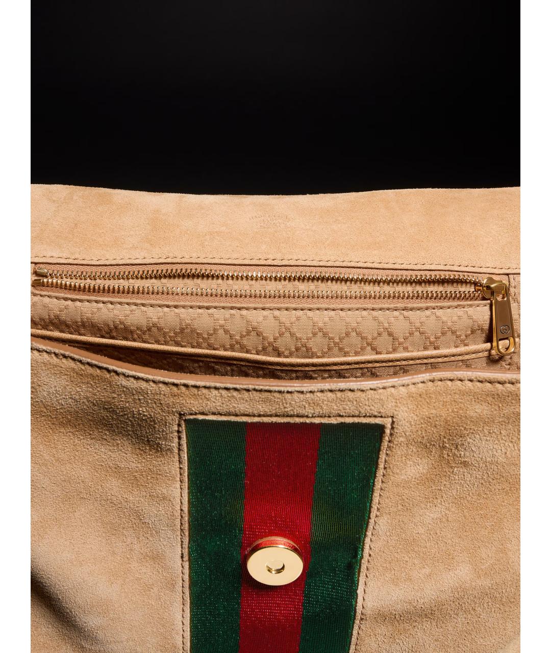 GUCCI Коричневая замшевая сумка тоут, фото 8