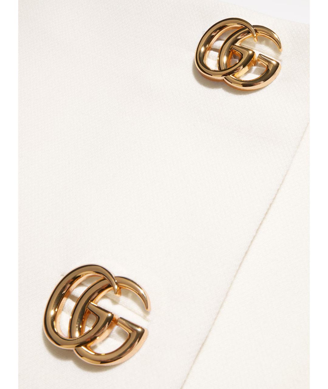 GUCCI Белая шерстяная юбка мини, фото 5