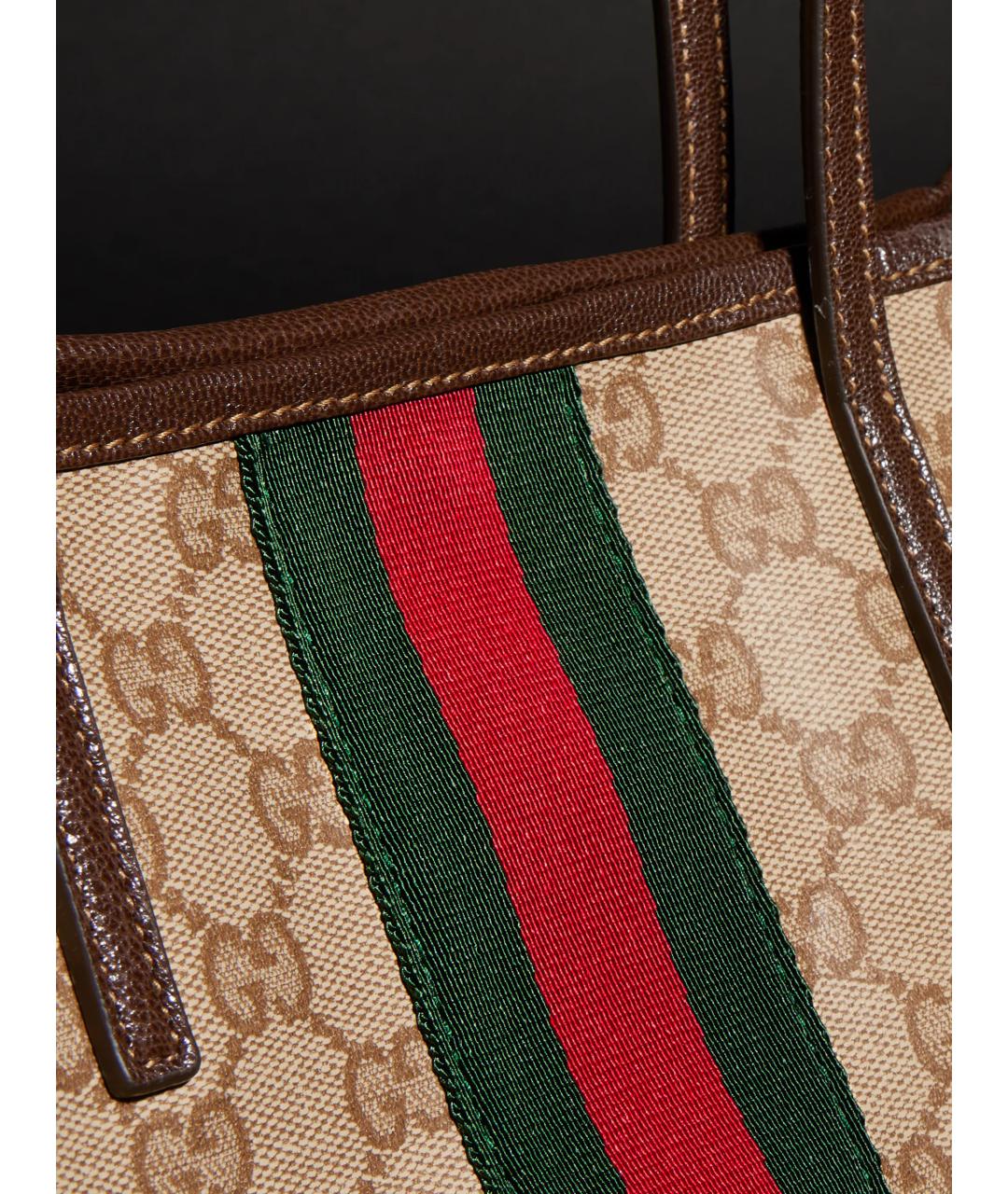 GUCCI Бежевая сумка тоут из канвы, фото 5