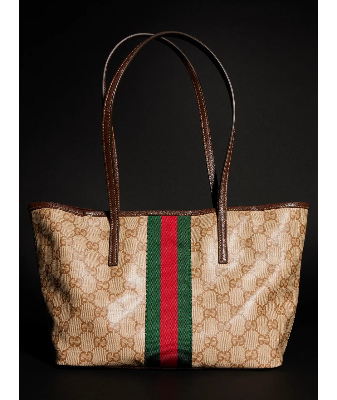 GUCCI Бежевая сумка тоут из канвы, фото 6