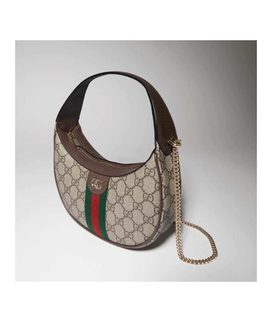 GUCCI Бежевая тканевая сумка через плечо, фото 4