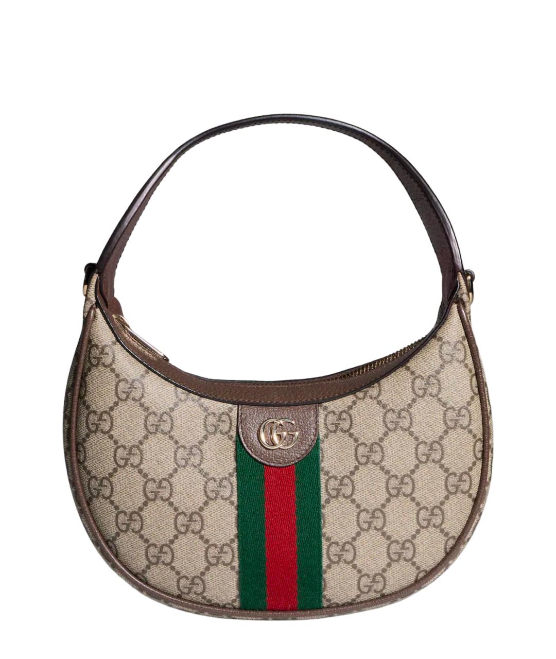 GUCCI Бежевая тканевая сумка через плечо, фото 1