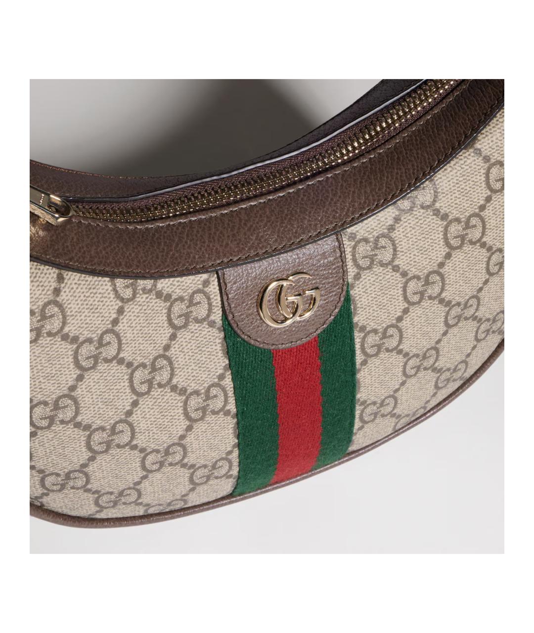 GUCCI Бежевая тканевая сумка через плечо, фото 5