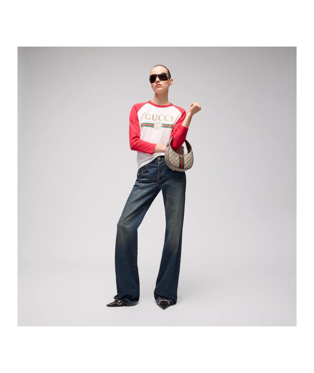 GUCCI Бежевая тканевая сумка через плечо, фото 3