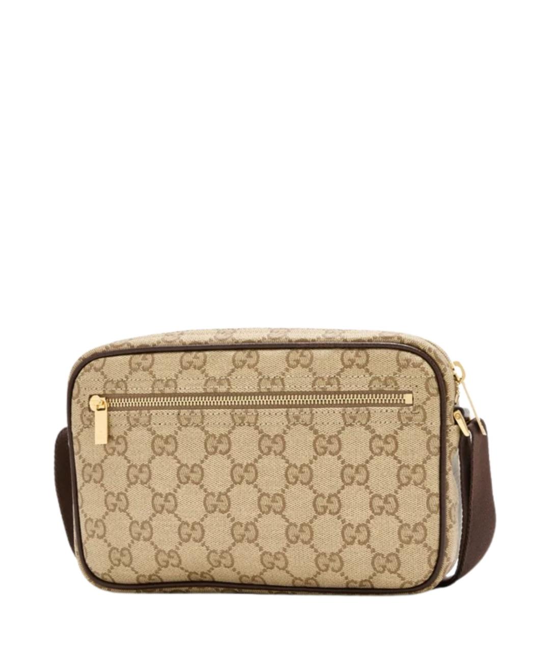 GUCCI Бежевая сумка на плечо из канвы, фото 2