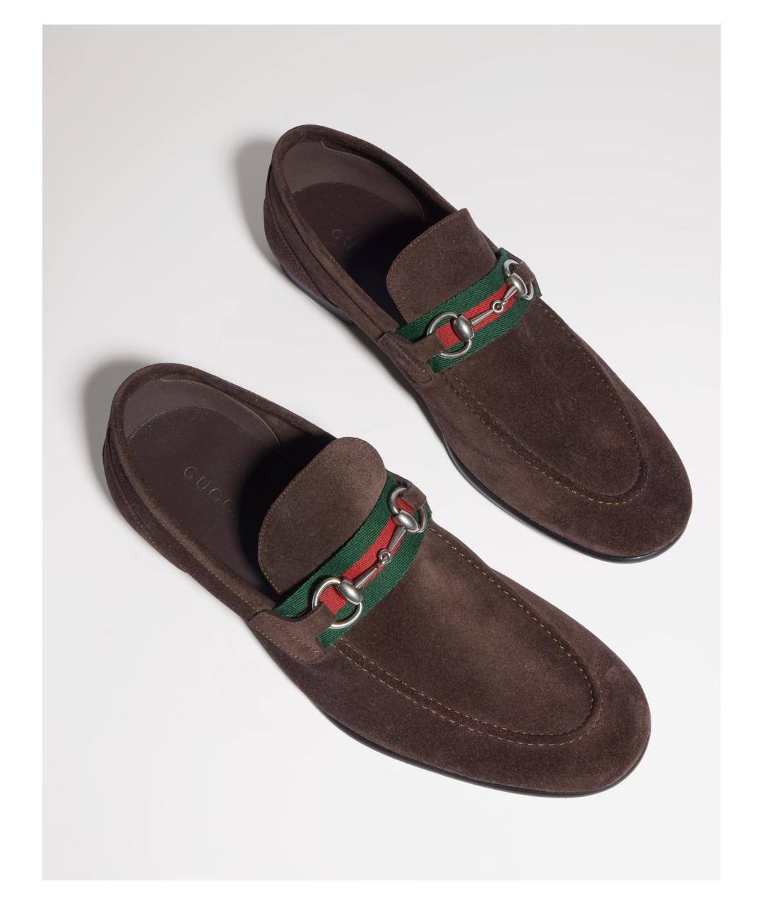 GUCCI Коричневые замшевые лоферы, фото 2