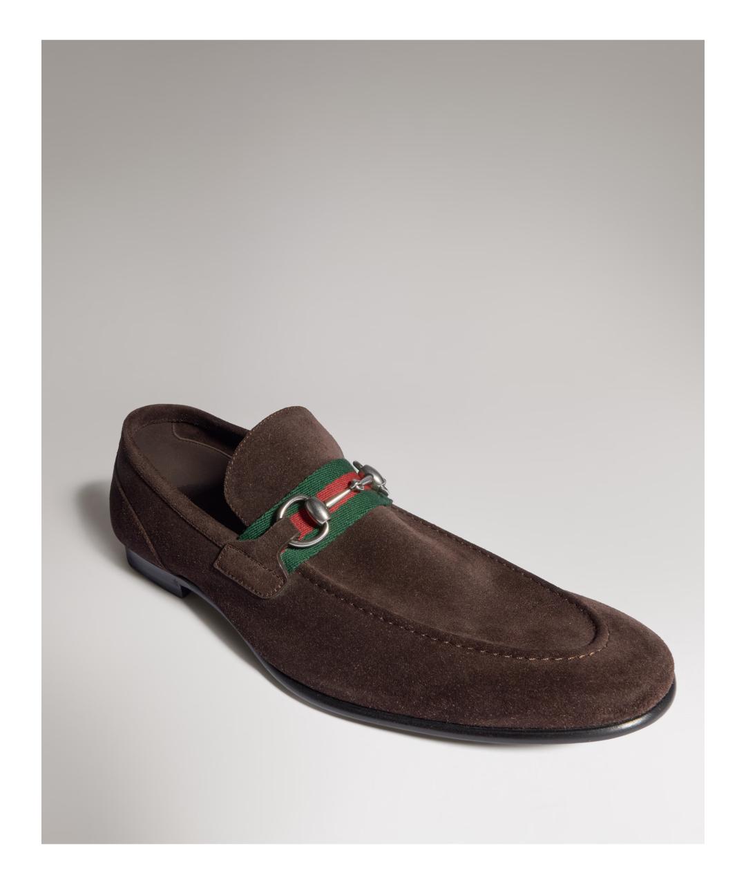 GUCCI Коричневые замшевые лоферы, фото 4