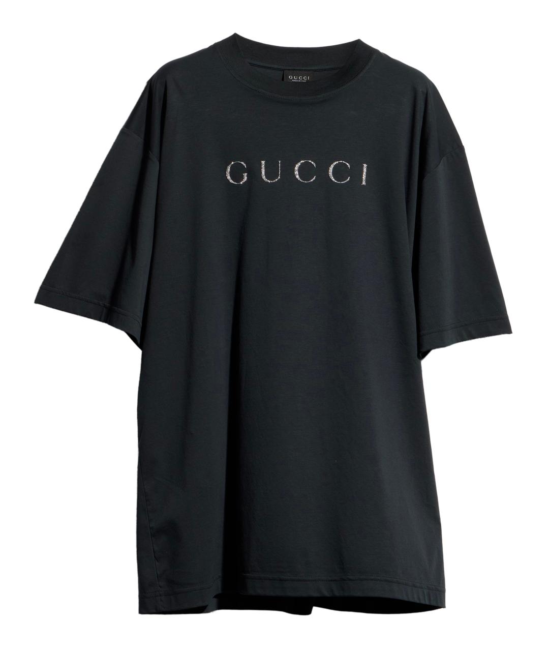GUCCI Черная хлопковая футболка, фото 1