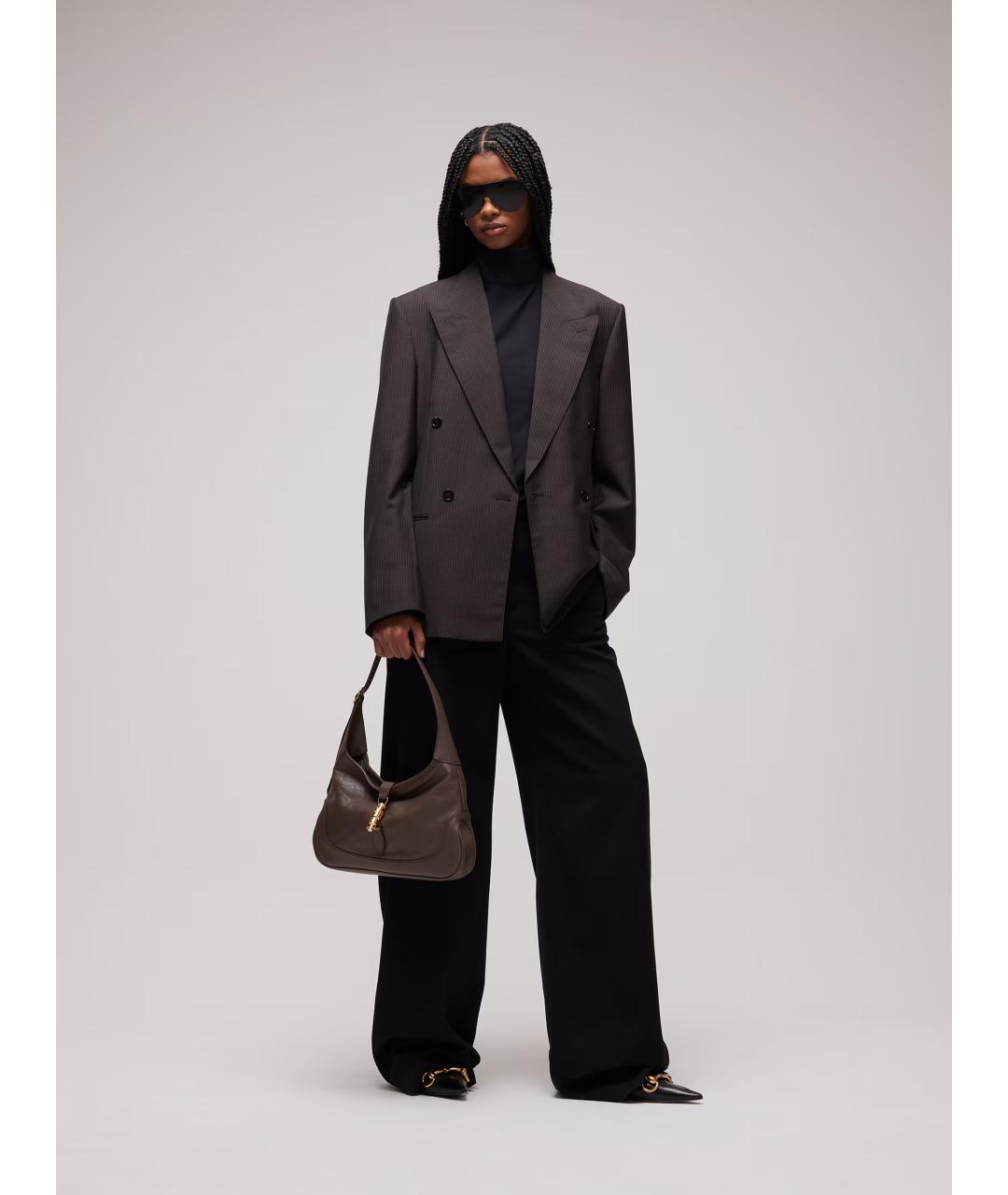 GUCCI Коричневая кожаная сумка через плечо, фото 3