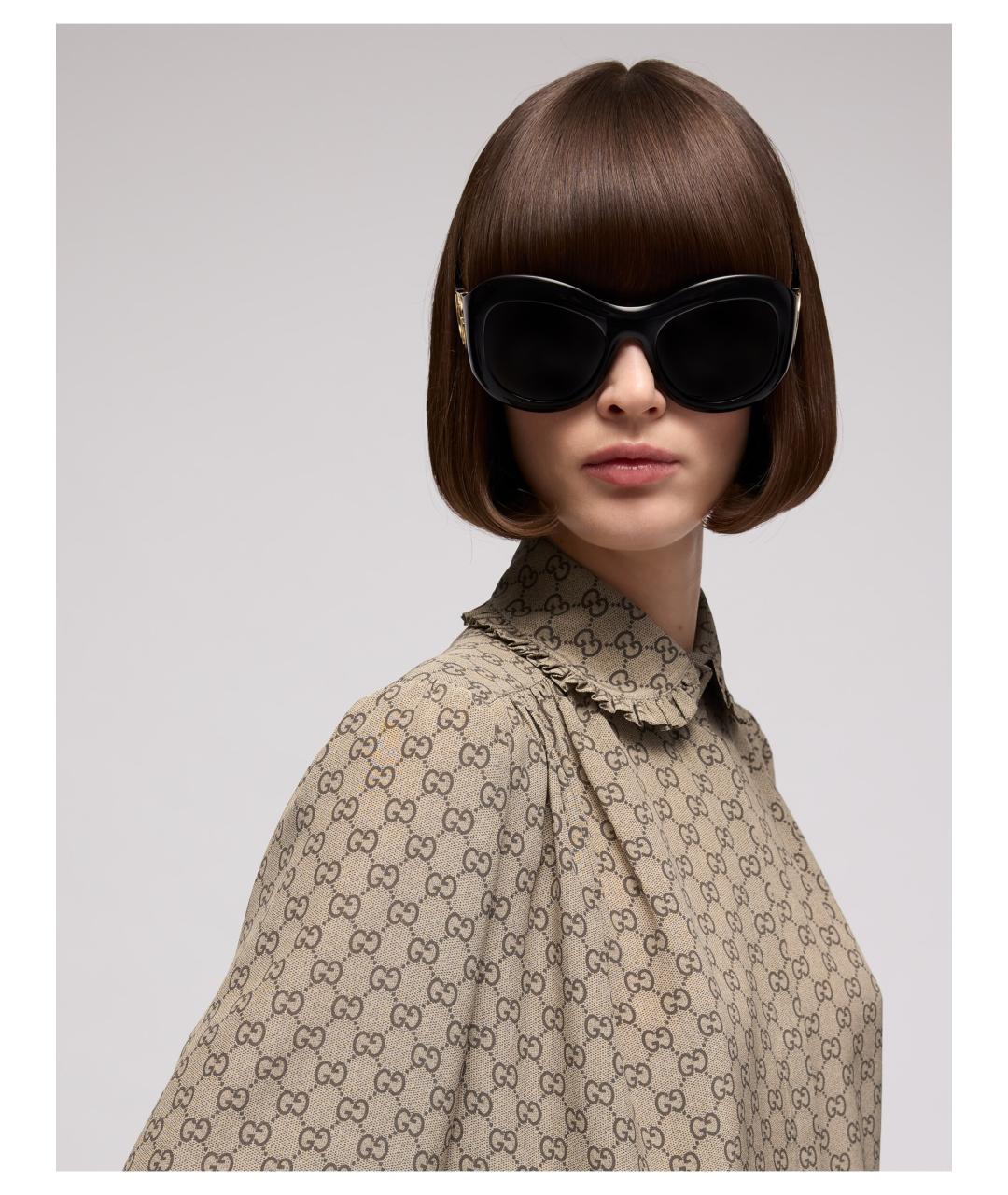 GUCCI Бежевая шелковая блузы, фото 4