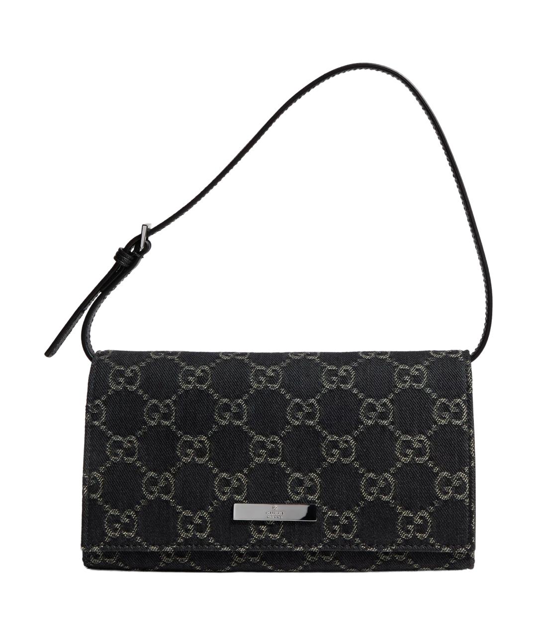 GUCCI Черная тканевая сумка через плечо, фото 1