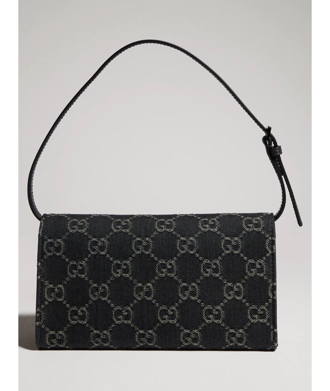 GUCCI Черная тканевая сумка через плечо, фото 2
