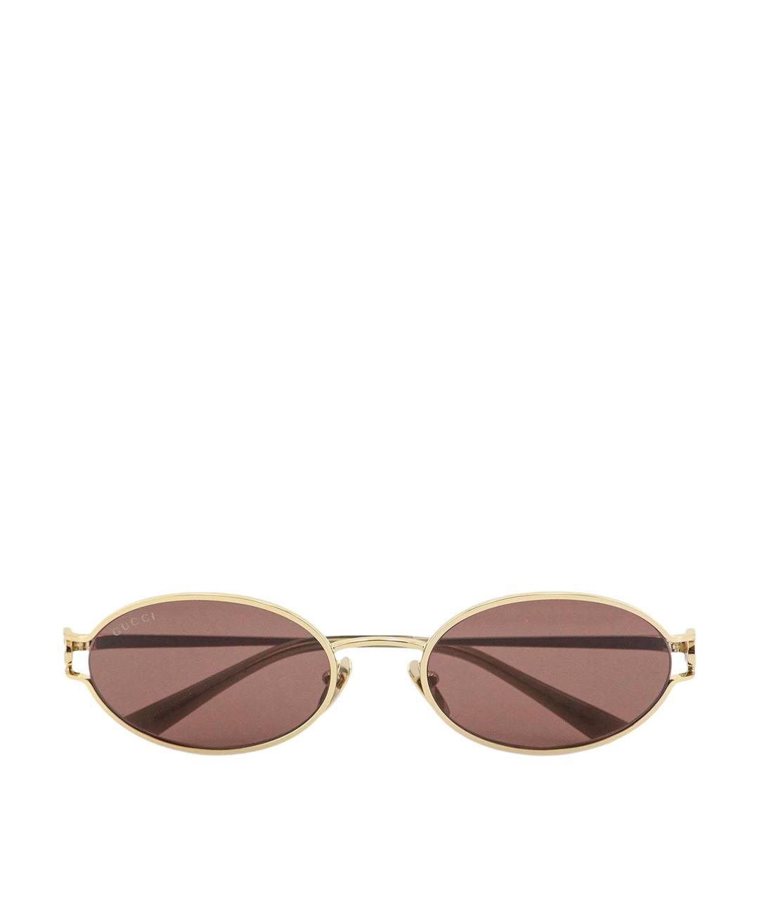 GUCCI Золотые металлические солнцезащитные очки, фото 1