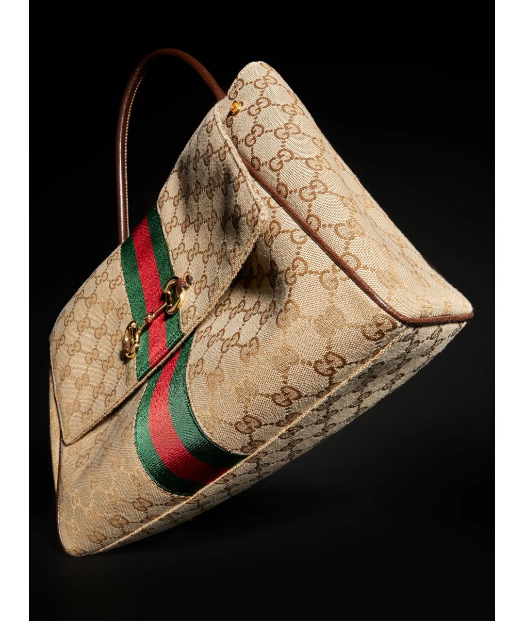 GUCCI Бежевая сумка тоут из канвы, фото 9