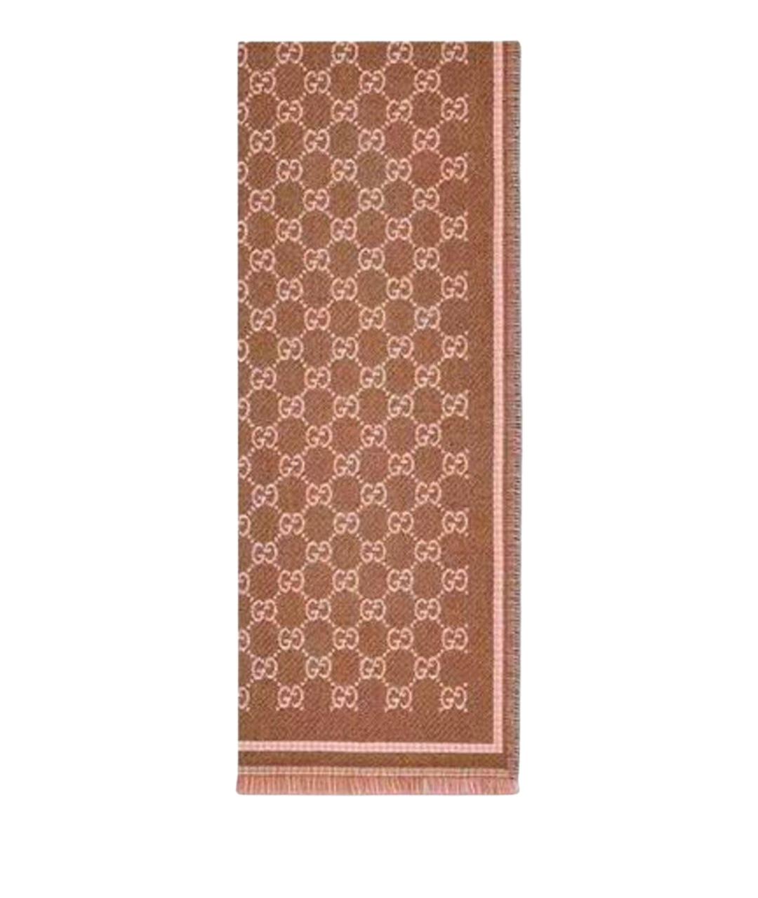 GUCCI Коричневый шарф, фото 1