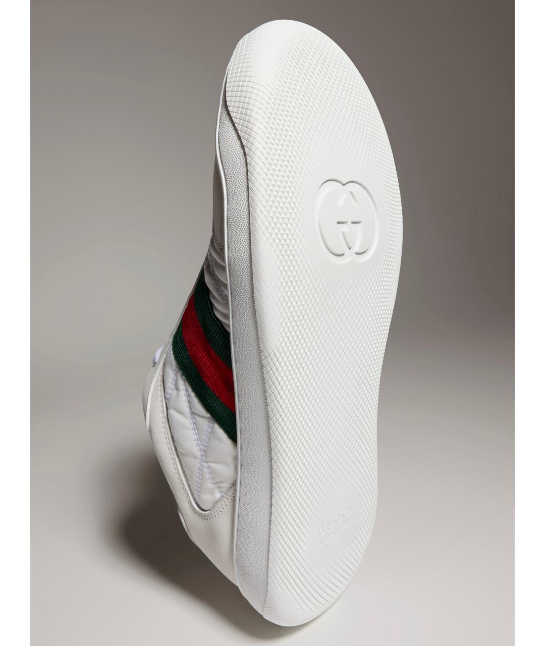 GUCCI Белые текстильные кроссовки, фото 6