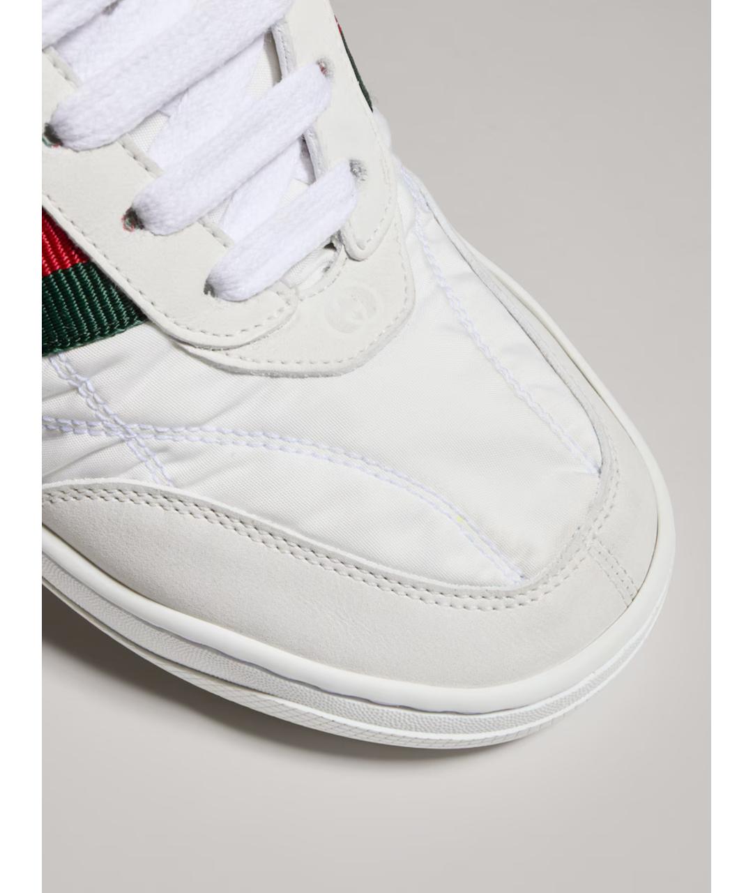 GUCCI Белые текстильные кроссовки, фото 7