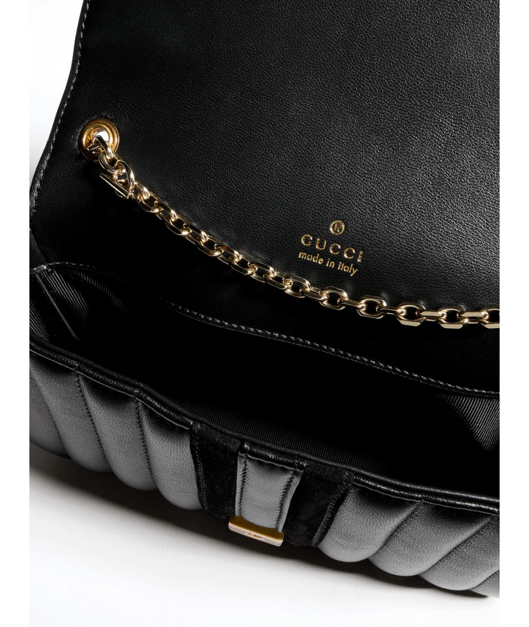 GUCCI Черная кожаная сумка через плечо, фото 6