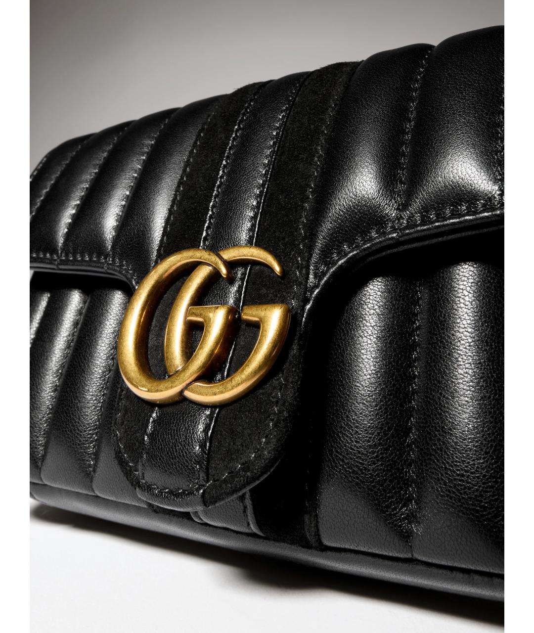 GUCCI Черная кожаная сумка через плечо, фото 8