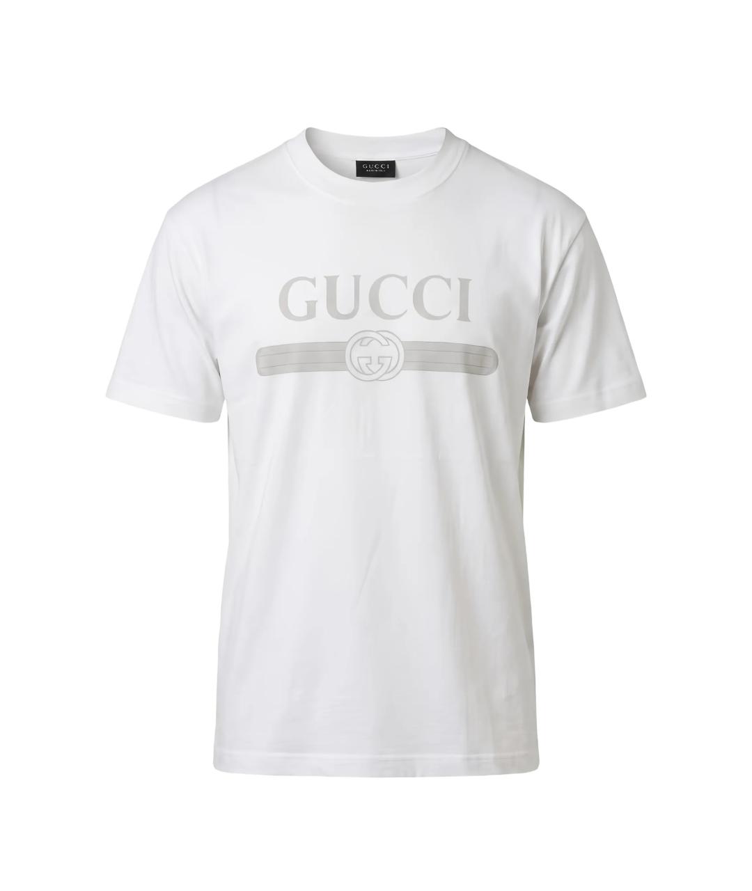 GUCCI Белая хлопковая футболка, фото 1