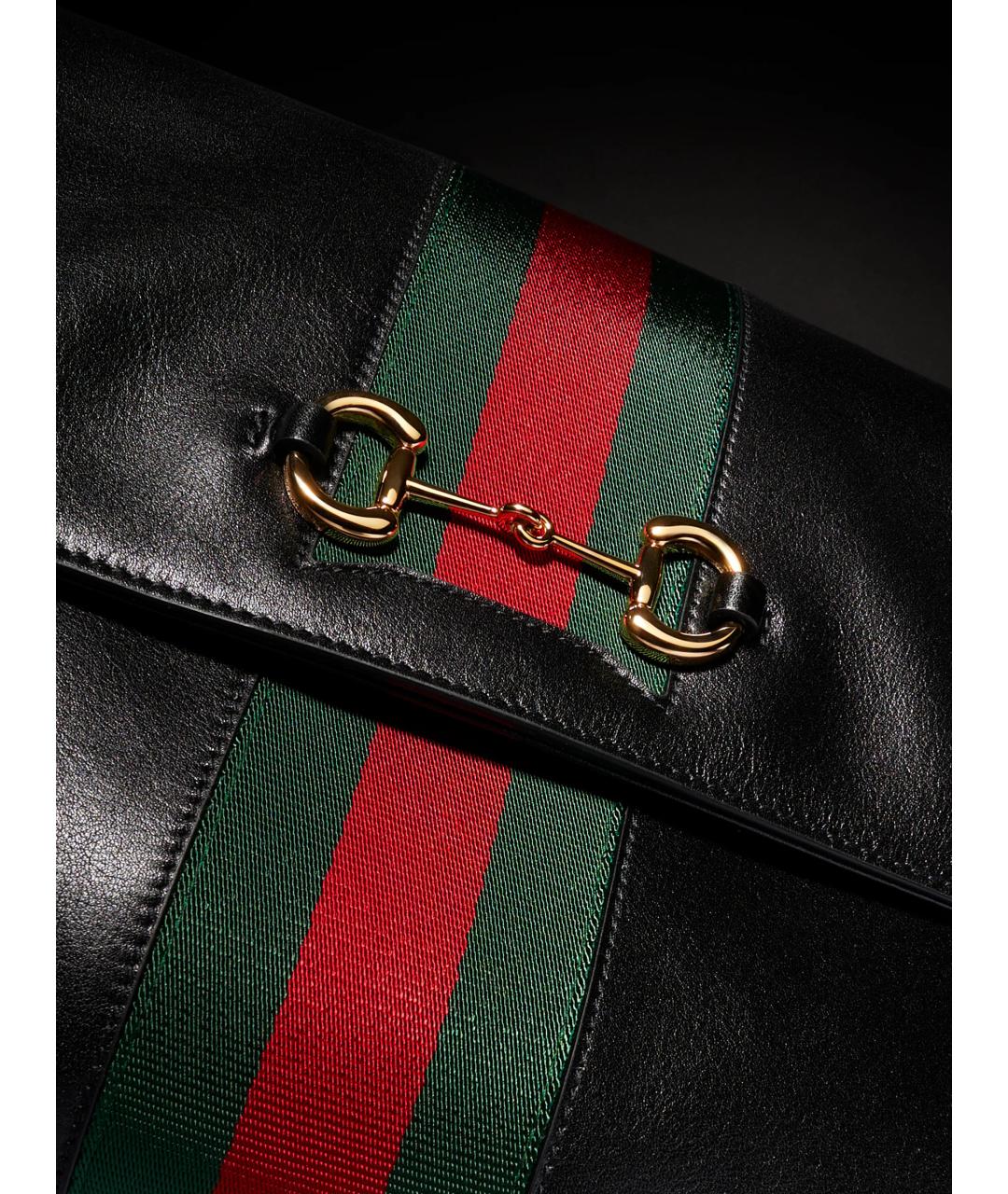 GUCCI Черная кожаная сумка тоут, фото 7