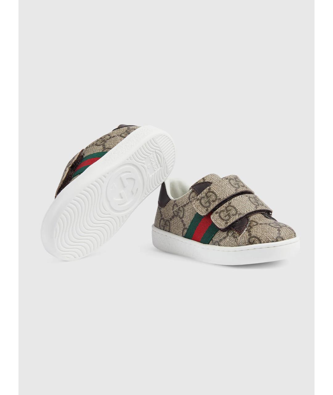 GUCCI Бежевые кеды, фото 5