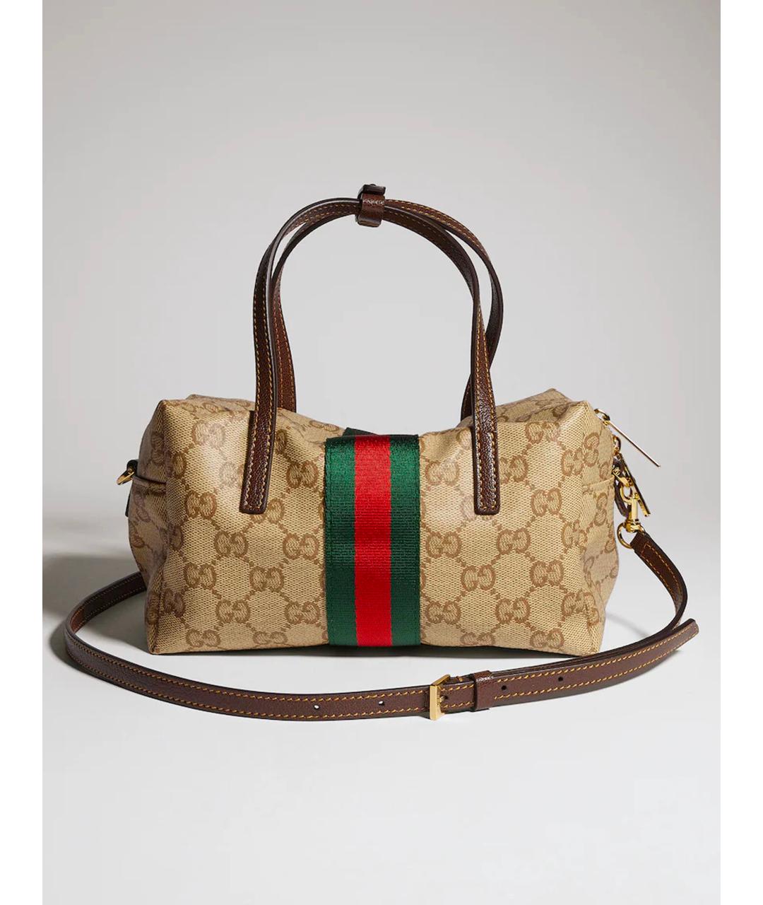 GUCCI Бежевая сумка тоут из канвы, фото 8