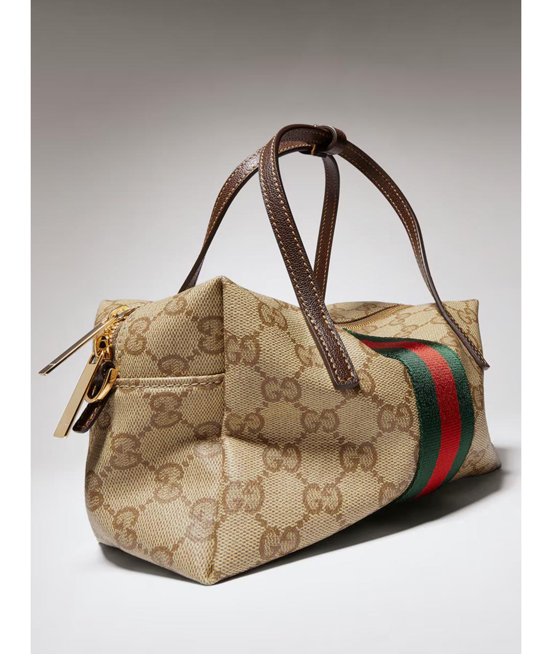 GUCCI Бежевая сумка тоут из канвы, фото 5