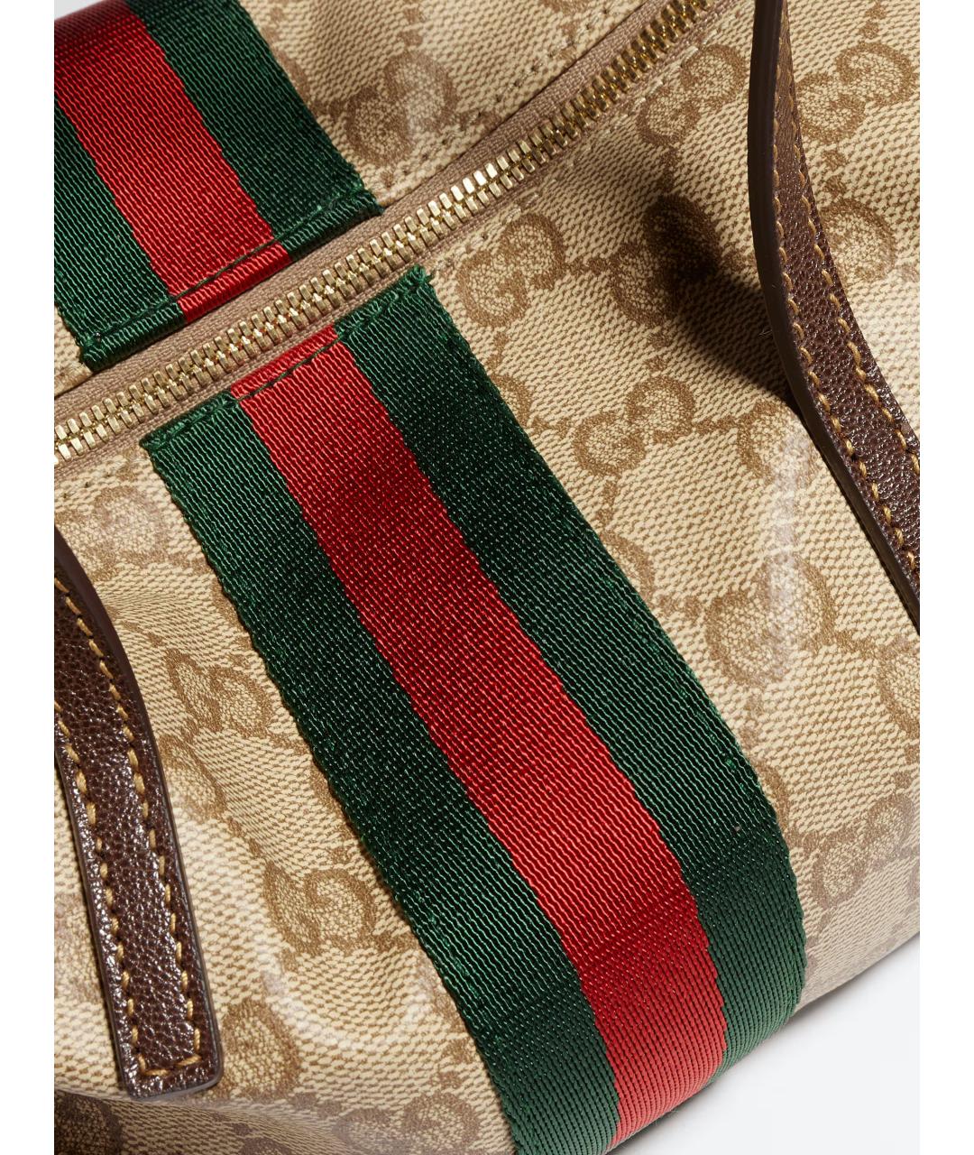 GUCCI Бежевая сумка тоут из канвы, фото 7
