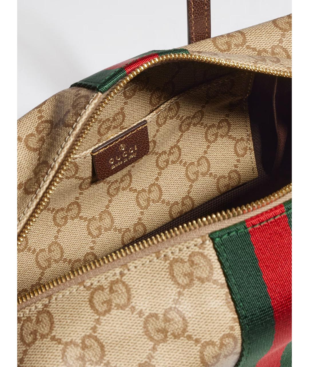 GUCCI Бежевая сумка тоут из канвы, фото 9