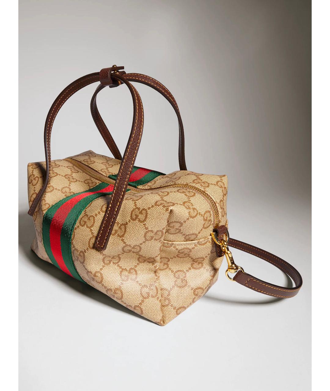 GUCCI Бежевая сумка тоут из канвы, фото 6