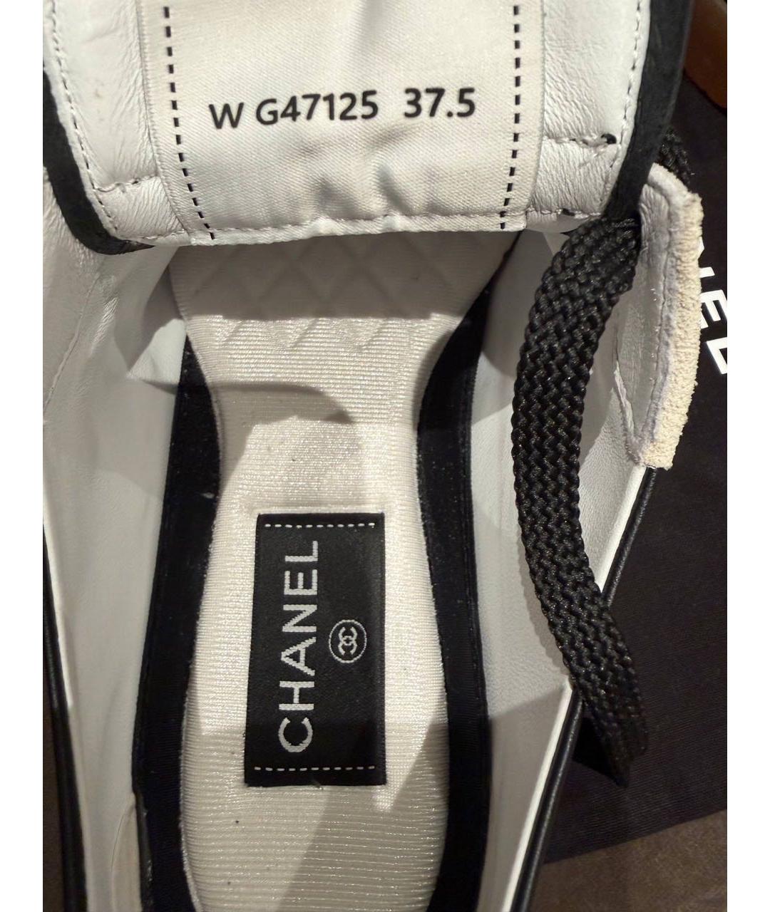 CHANEL Черные кожаные кеды, фото 5