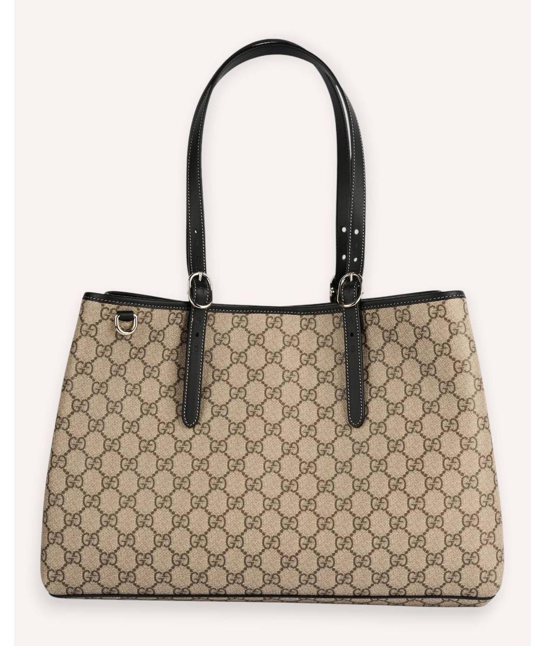 GUCCI Бежевая сумка тоут из канвы, фото 6