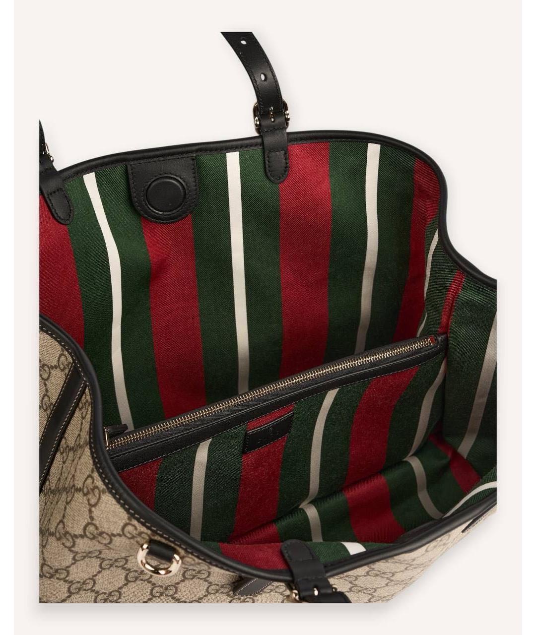 GUCCI Бежевая сумка тоут из канвы, фото 5
