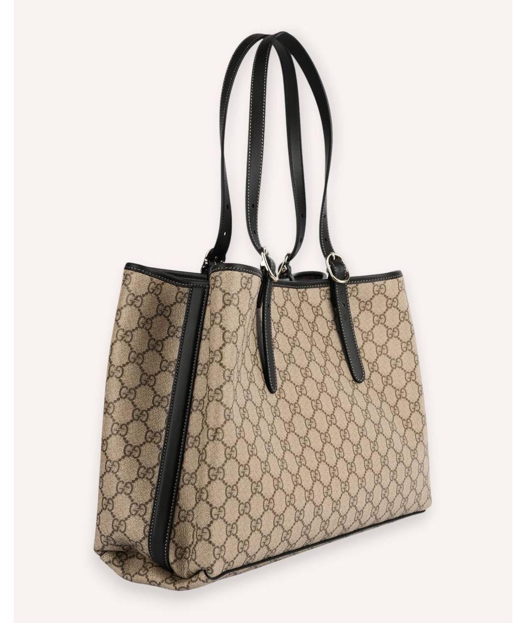 GUCCI Бежевая сумка тоут из канвы, фото 4