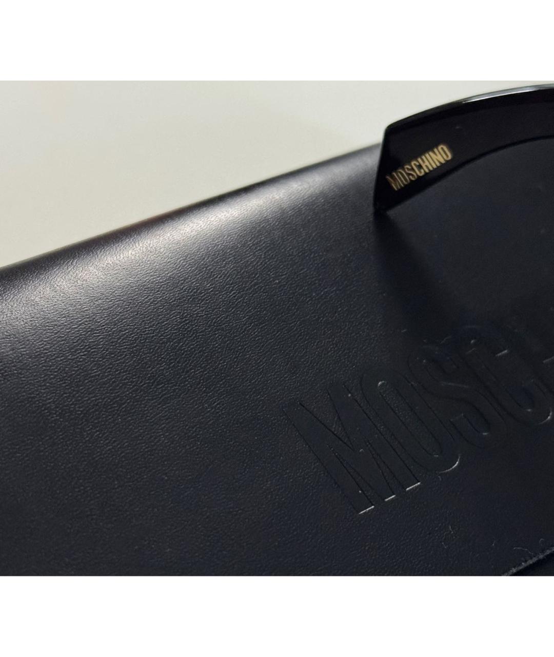LOVE MOSCHINO Черные солнцезащитные очки из рога буйвола, фото 4