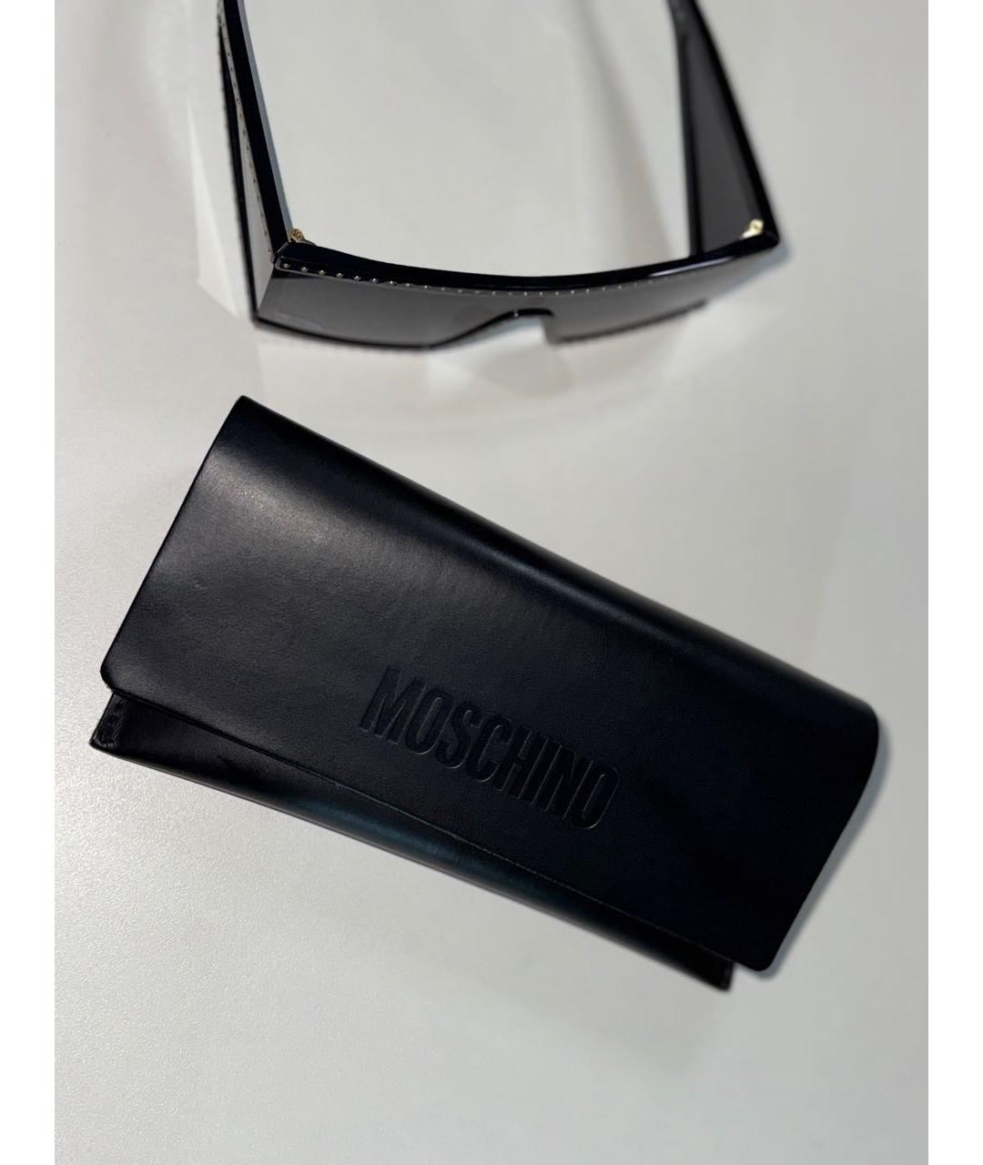 LOVE MOSCHINO Черные солнцезащитные очки из рога буйвола, фото 5