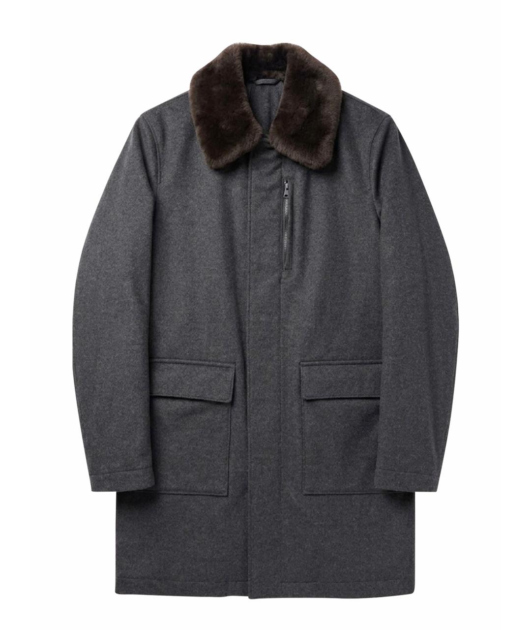CORNELIANI Антрацитовое шерстяное пальто, фото 1