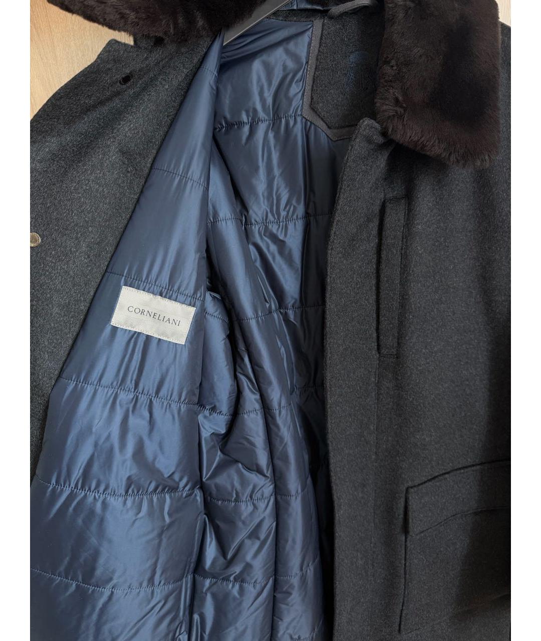CORNELIANI Антрацитовое шерстяное пальто, фото 4