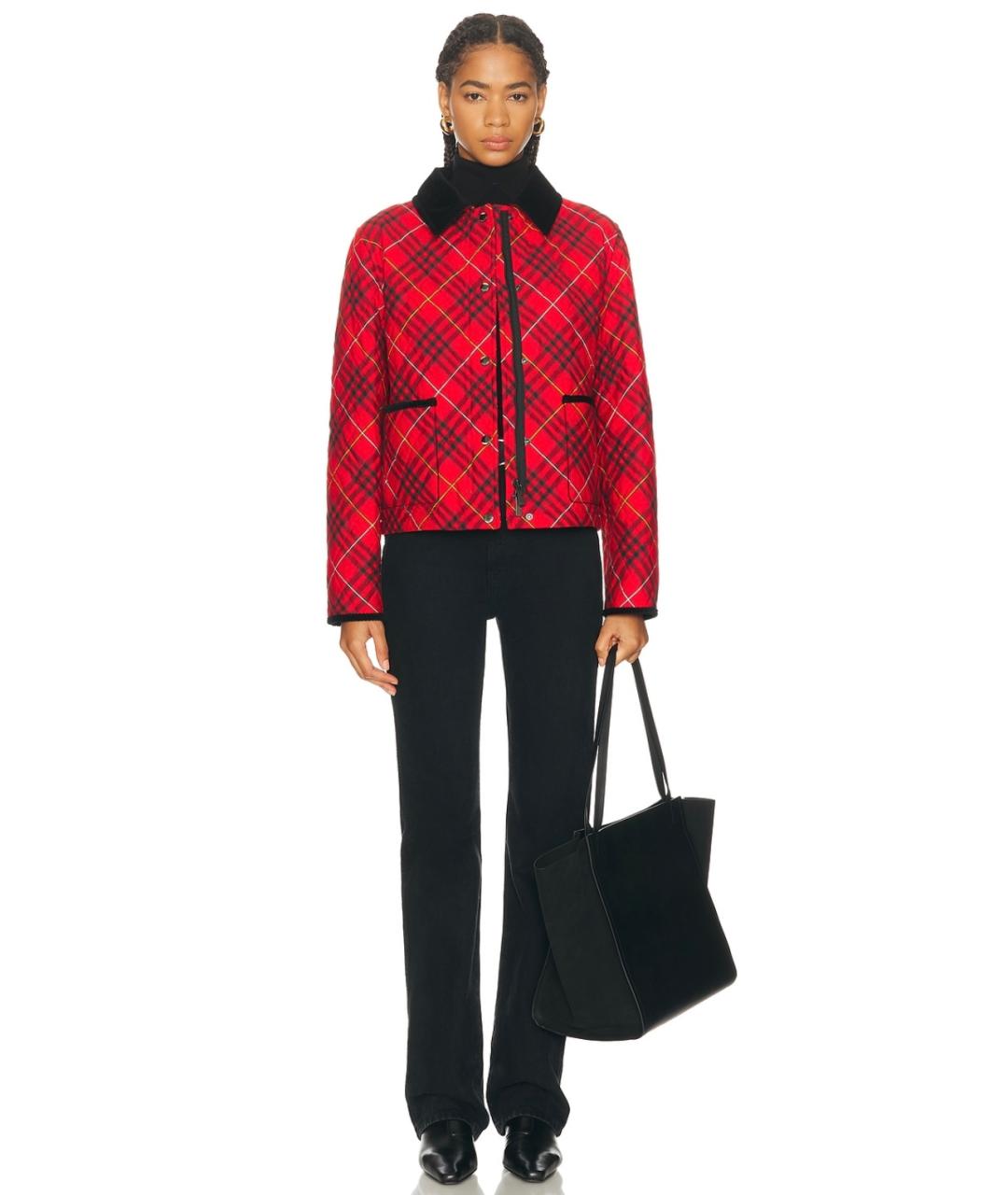 BURBERRY Красная хлопковая куртка, фото 9