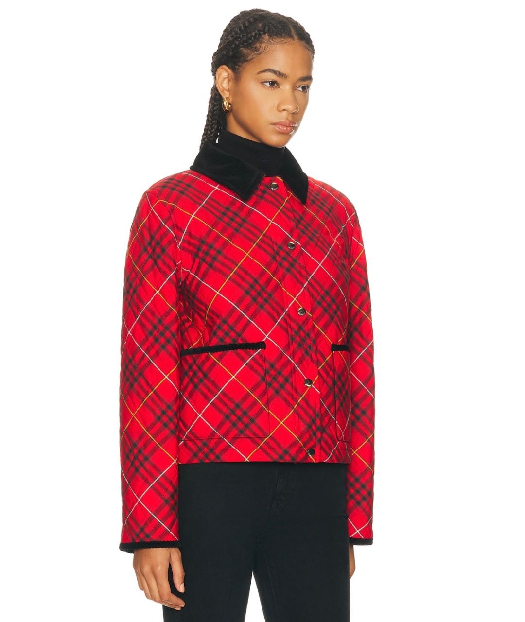 BURBERRY Красная хлопковая куртка, фото 7
