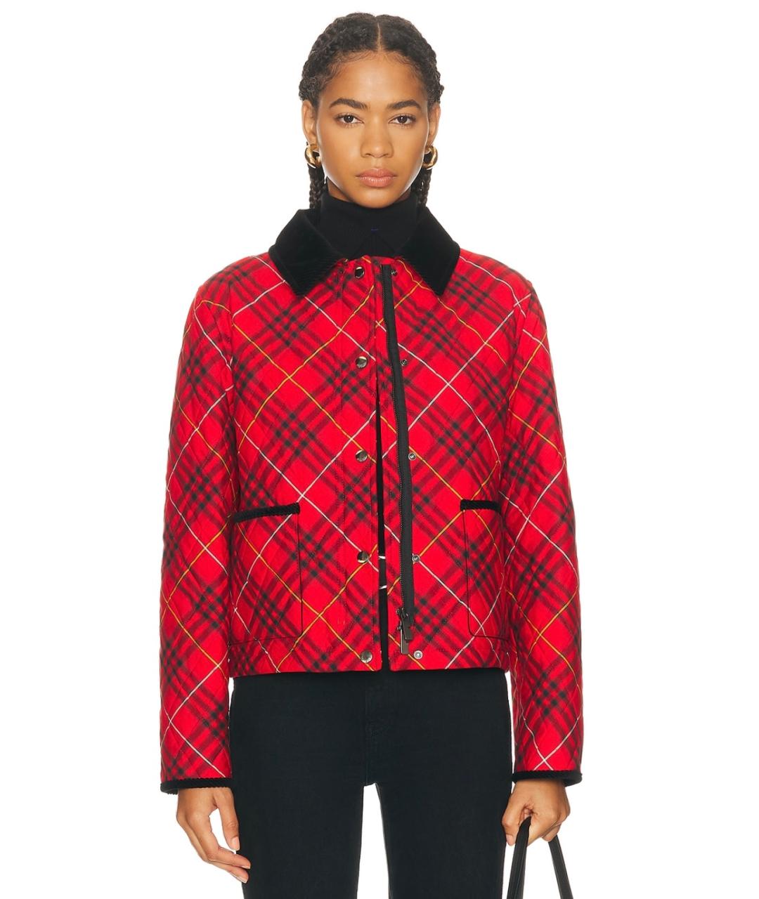 BURBERRY Красная хлопковая куртка, фото 6
