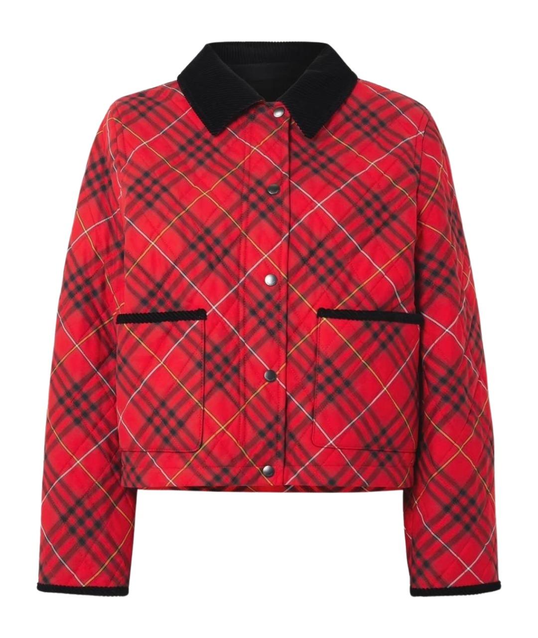 BURBERRY Красная хлопковая куртка, фото 1