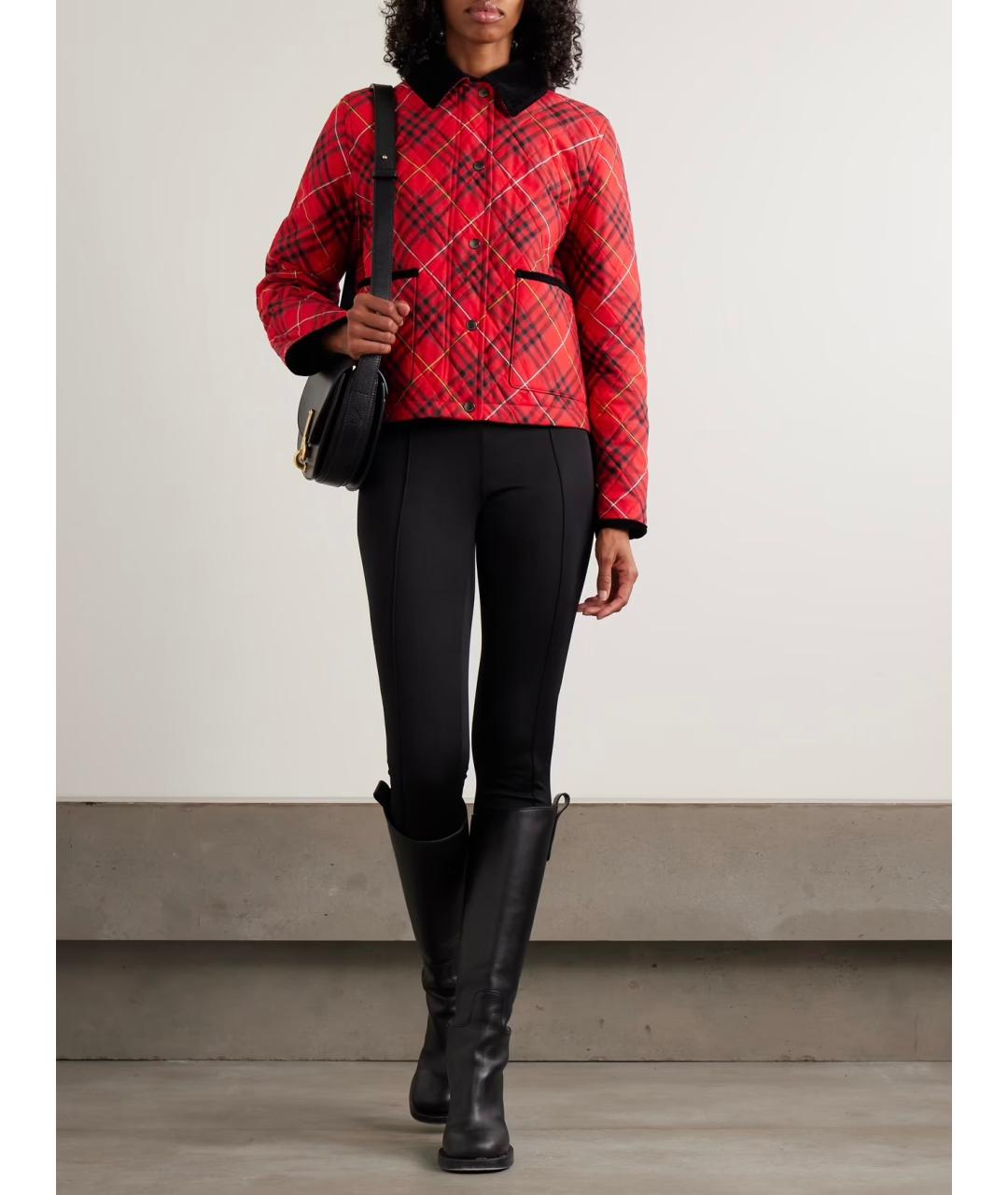 BURBERRY Красная хлопковая куртка, фото 2