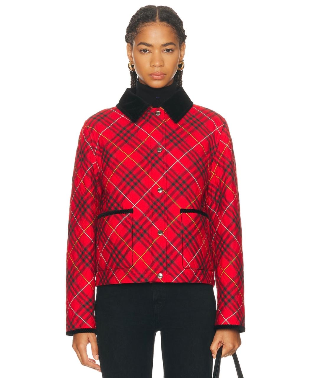 BURBERRY Красная хлопковая куртка, фото 5