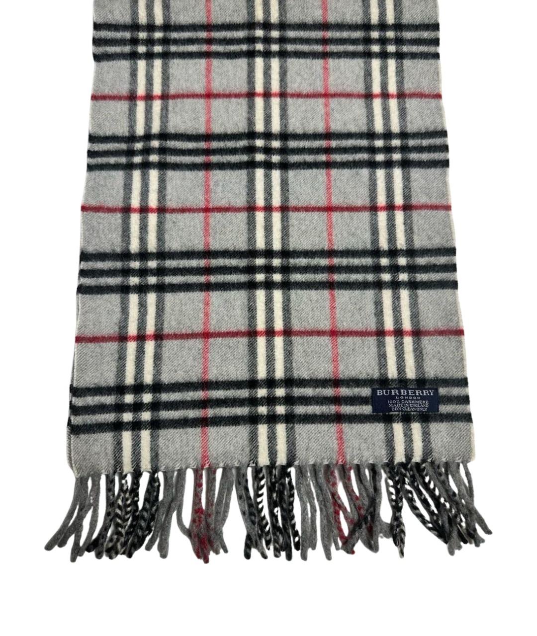 BURBERRY Серый кашемировый шарф, фото 1