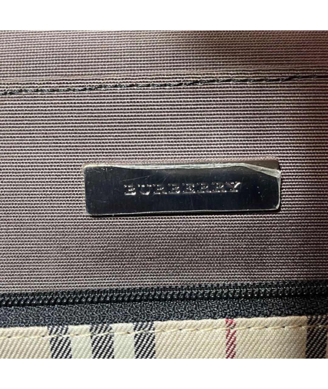 BURBERRY Черная кожаная сумка с короткими ручками, фото 5
